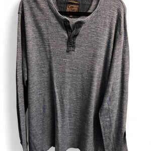 Lucky Brand Blue-gray Long Sleeve Henley Men's XXL Cotton